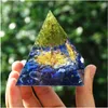 Tree of Life Orgone Piramida Decor Ametyst Peridot Healing Crystal Energy Generator Orgonite Orgonite narzędzie medytacyjne KCPIC