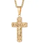 Hänghalsband diyalo rostfritt stål flätad kedja halsbands korsfix Jesus Kristus korsar kristna bönsmycken gåva