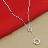 Łańcuchy saiye przylot 925 Srebrny naszyjnik moda o okrągłe koło łańcuchowe naszyjniki dla kobiet żeńska modna biżuteria