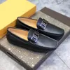 Men casual dress shoes flat -Embellished leather loafers Round-toe Loafers city gommino driving loafer genuine leather non-slip 38-45EU 06