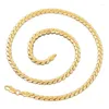 Chains High Quality 18k Gold Necklace 4mm/6mm 24 Inch Plated 24k Side Chain For Men'S Wedding Engagement Jewelry Party Gifts