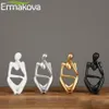 Ermakova Thinker Staty Abstract Harts Sculpture Mini Art Decorative Desk.