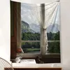 Tapestries Window Scenery Tapestry Wall Hanging Boho Nordic Home Cute Aesthetic Bedroom Decoration Teen Room Decor 231122