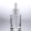 30ml Glass Essential Oil Perfume Bottles Liquid Reagent Pipette Dropper Bottle Flat Shoulder Cylindrical Bottle Clear/Frosted/Amber Bjmol