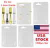 USA Stock Blisterpackung Hüllen Vape-Patronen Verpackung 1 ml 0,8 ml Klarer PVC-Aufhänger Dickes Ölzerstäuberpaket Kunststoff-ClamShell-Hülle E-Zigaretten 1000er-Box