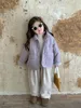 Jackets Kids Coat 2023 Winter Children Wear Korean Style Girls Inside Lamb Wool Quilted Cotton Girl