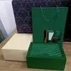 Groene kisten kwaliteit man kijk houten luxe doos papieren zakken certificaat originele dozen voor houten vrouw horloges cadeaubon accessoires 245f