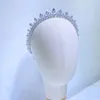Bröllop hår smycken asnora mode aaa cz brud krona bröllop hår tillbehör geometrisk form lång kristall pannband prom bankett tiara a01388 231121