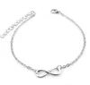 Infinity Charm Anklets Bracelets z klasycznym 8 -stopowym łańcuchem boso sandałów biżuteria dla kobiet przy przyjęciu na plażę Bransoletka GB1692 LL