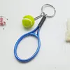 Keychains Cute Sport Mini Tennis Racket Pendant Keychain Keyring Key Chain Ring Finder Holer Accessories Gifts For Teenager Fan #1-17162