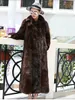 Manteau de fourrure de vison entier pour femmes, fausse fourrure, Imitation velours de vison, Style Long, grande taille S-9XL, automne et hiver 231122