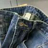 Mäns jeans Y2K Mens Zipper Design Stitching Fashion Pants Man Stretch Streetwear Motorcykel Biker