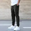 Herenbroeken Herenmode Plaid Middentaille Broek Elegante elastische zakken met trekkoord Casual streetwear Kantoor Rechte broek