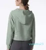 Lu lu lu jackethoody align align coate with track jacket women coat zipフードポケットシャツ秋冬のフィットネストップススポーツヨガレモンランニングジャケットワークアウトcov