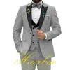 Costumes pour hommes couleur violette costume de mariage pour hommes ensemble 3 pièces (veste gilet pantalon) smoking de fête de marié vêtements sur mesure formels