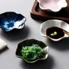 Assiettes bol d'assaisonnement feuilles de fruits, plats à tremper, assiette Lotus Sauce soja collation européenne porcelaine céramique vaisselle japonaise