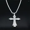Naszyjniki wisiorek ze stali nierdzewnej chrześcijański krzyż Choker Naszyjnik Kobiety/mężczyźni duża biżuteria Colgante acero nieutlenialny N4294S05