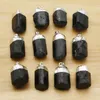 Pendant Necklaces Natural Stone Raw Ore Black Tourmaline Plating Silver Pendants Necklace Charms Fashion Jewelry Accessories Making