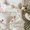 寝具セット豪華なロマンチックな花セット女の子女性プリンセスレース布団カバーベッドスカート枕ケースファッションホームテキスタイル231122
