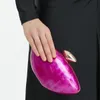 Evening Bags Acrylic egg shape clutch bag women designer evening party cute Pearl shell purse ivory rose handbag wholesale 231122