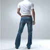 Jeans pour hommes Hommes Printemps Modis Micro-Corne Bleu Version coréenne de la marée Slim Petite Trompette Denim Pantalon Biker