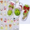 Stickers Decals 5D Embossed Elk Nail Art Sticker Cute Santa Claus Snowflake Gingerbread Man Carved Slider Handmade Decoration 231121