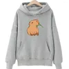 Sweat à capuche imprimé Capybara pour hommes et femmes, sweat-shirt unisexe avec dessin animé Kawaii, pour garçons et filles, à la mode, motif Harajuku