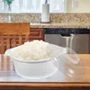 Louça Veggie Steamer Arroz Cozinhar Recipiente Microondas Fogão Fazendo Ferramenta Lancheira Home Supply Sopa Branco