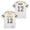 Football High School Junipero Serra Padres Jerseys Tom Brady 12 Stitched and Embroidery Breattable College Moive Hiphop Pullover Navy Blue White Grey Retro Retro