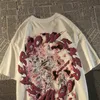 نساء Tshirt الأوروبي والأمريكي Br قلادة خمر قصيرة الأكمام شيرت الرجال نساء الصيف إينس فضفاضة الشارع الرجعية أعلى 230421