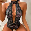 Plus size erótico uma peça de renda lingerie sexy bodysuit sexo transparente vestido quente roupa interior feminina exótica lenceria babydoll