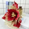 Fiori decorativi Simulazione Polvere d'oro Ghirlande di rattan di Natale Albero Accessori per composizioni floreali fai-da-te
