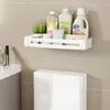 Étagères de salle de bain serviette blanche Rack de rangement de douche étagères d'angle noir