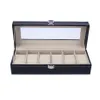 Watch Boxes 6 Slots Wrist Display Case Jewelry Storage Organizer Box with Cover Watches Holder Organizer229s