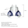 Stud Earrings GEM'S BALLET 6.10Ct Natural Iolite Blue Mystic Quartz Triangle 925 Sterling Silver For Women Engagement