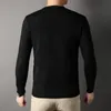 Herrtröjor Autumn Winter Men's Long-ärmad tröja Young Fashion Knitwear Color Matching Top Grey Black Sweater -Sizes S-4XL 231122