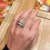 Clusterringen Glanzende Ring Prachtige Zirkonia Kronkelend Geometrisch Voor Dames Bruiloft Valentijnsdag Sieraden Geschenken Multi-ring 2023