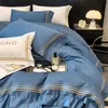 Sängkläder sätter lyxig egyptisk bomullsuppsättning broderad täcke täcke täcke setflat kudde hem textil 231121