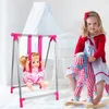 Maison de poupée accessoires Simulation poussette ensemble rose bébé semblant jouer jouets pépinière rôle meubles berceau chariot 231122