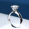 Anéis de casamento Smyoue GRA Certificado 1-5CT Anel VVS1 Lab Diamond Solitaire Anel para Mulheres Noivado Promessa Casamento Banda Jóias 231121
