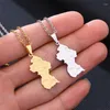 Pendant Necklaces Europe And The United States Stainless Steel Guyana Map Necklace