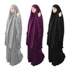 Etnische kleding Eid Moslimvrouwen Hapering Lang Khimar Paryer kledingstuk 2 -delige set Abaya -jurk Volledige omslag Islamitische Kaftan Jilbab Djellaba