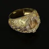 Crown Ring Plated 18k European och American Retro Carved Full Diamond Noble Men Ring Christmas Valentine's Day Gift