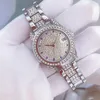 Montres-bracelets De Luxe Or Dames Montres-Bracelets Robe Montre Femmes Cristal Diamant En Acier Inoxydable Argent Horloge Montre Femme