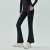 Active Pants Tiktok Selling With Logo Yoga Flare High midjan och fina höfter Casual Fitness Elastic Slim Fit Wide Leg