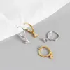 Hoop Earrings WTLTC 925 Sterling Sliver Three Cubic Zirconia Dangling Ear Piercing Mini Charms Hoops For Women