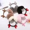 Ear Muffs Soft Plush Earmuffs for Women Christmas Antlers Winter Warm Warmer Earflap Outdoor Cold Protection Cover Fur Headphones 231121