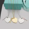 Brand t Single Peach Heart Pendant Necklace Fashion Charm Dropping Oil for Women Designer Jewelry Free Box1u1p{category}