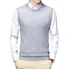 Men's Vests Men Vest Solid Color Sleeveless Jacket Stylish Knitted Pullover Warm Casual Simple Winter Sweater For Fall