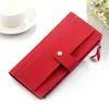 Plånböcker Kvinnor Simple Leather Female Purse Mini Hasp Solid Multi-Cards Holder Coin Long Slim Wallet Dragkedja